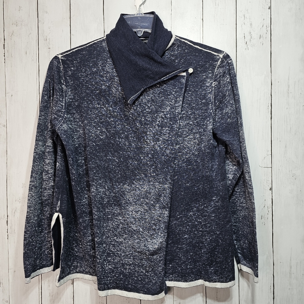Yoshi Kondo Paris Women's Blue Linen Cotton Sweater Long Sleeve Size Medium.
